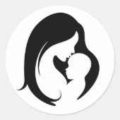 Sticker Rond Mère et enfant Silhoutte (Devant)