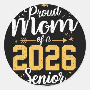 Sticker Rond Mère fière d'un élève de terminale 2026 Cl de 2026