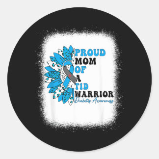 Sticker Rond Mère fière d'un guerrier T1d diabète de type 1