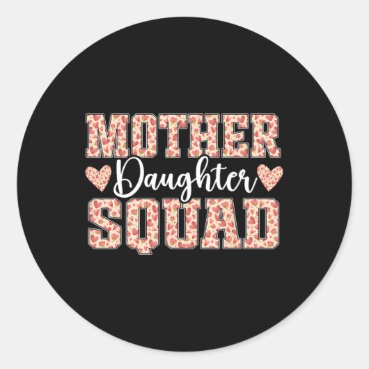 Sticker Rond Mère Fille Squad Maman Matatching Mère Fille (Devant)