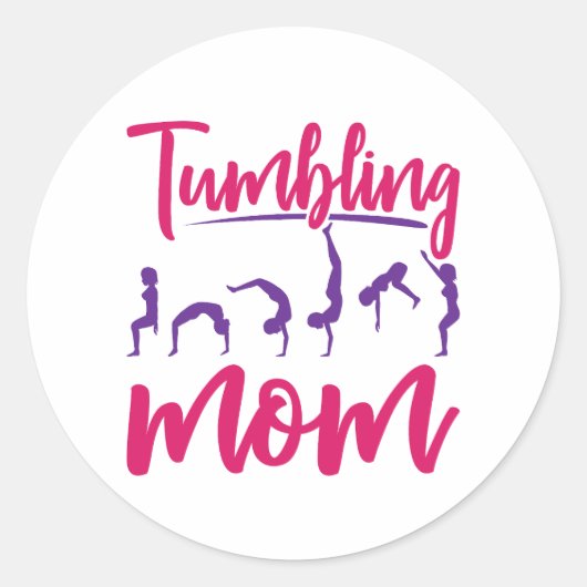 Sticker Rond Mère Gymnastique maman Tumbling (Devant)