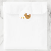 Sticker Rond Mère Hen et poules (Sac)
