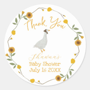 Sticker Rond Mère Jaune Goose Nurserme Rhyme