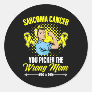 Sticker Rond Mère mal choisi Yellow Ribbon Warrior Sarcoma Can