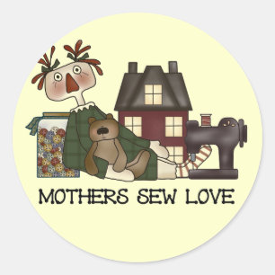 Sticker Rond Mères Sew Love T-shirts et cadeaux