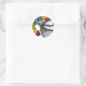 Sticker Rond Mergirl des lumières du néon (Sac)