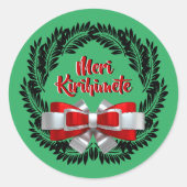 Sticker Rond Meri Kirihimete Maori Joyeux Noël (Devant)