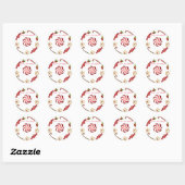 Sticker Rond meri krismas (Feuille)