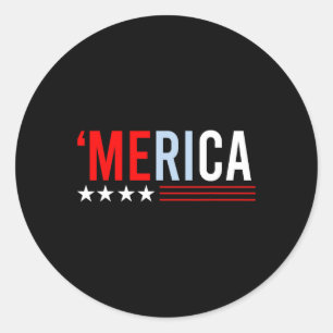 Sticker Rond Merica Chemise Pour Hommes Femmes Enfants Garçons