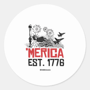 Sticker Rond Mérica Fondée 1776