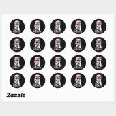 Sticker Rond Merica Trump 4 juillet heureux Trump Drapeau améri (Feuille)