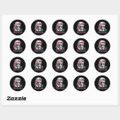 Sticker Rond Merica Trump 4 juillet heureux Trump Drapeau améri (Feuille)