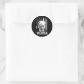 Sticker Rond Merica Trump 4 juillet heureux Trump Drapeau améri (Sac)