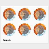 Sticker Rond Méridien Organ Elements Horloge personnalisable (Feuille)