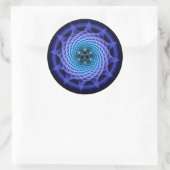 Sticker Rond Merkaba Spiral Mandala Blue ( Géométrie Fractale ) (Sac)