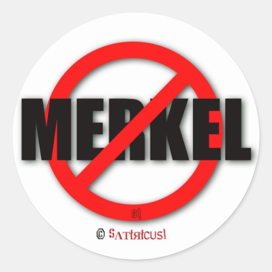 Sticker Rond Merkel DOIT partir ! (Devant)