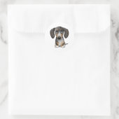 Sticker Rond Merle Dapple Dachshund mignon chien Wiener (Sac)