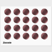 Sticker Rond Merlot Vin Double Monogramme Mariage Cire Seaux (Feuille)