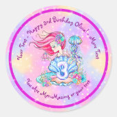 Sticker Rond Mermaid 3e anniversaire Modifier Modifier Modifier (Devant)