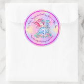 Sticker Rond Mermaid 3e anniversaire Modifier Modifier Modifier (Sac)