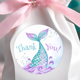 Sticker Rond Mermaid 5e anniversaire Plongée en cinq