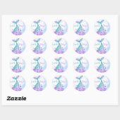 Sticker Rond Mermaid 5e anniversaire Plongée en cinq (Feuille)