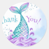 Sticker Rond Mermaid 5e anniversaire Plongée en cinq (Devant)