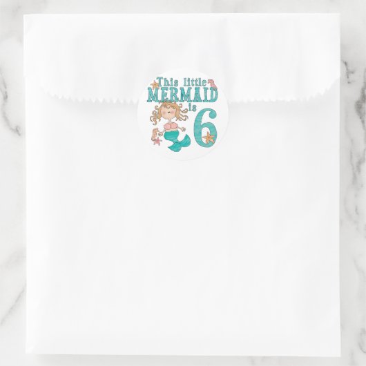 Sticker Rond Mermaid 6e anniversaire (Sac)