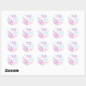Sticker Rond Mermaid Anniversaire Merci classique (Feuille)