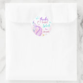 Sticker Rond Mermaid Anniversaire Merci classique (Sac)