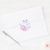 Sticker Rond Mermaid Anniversaire Merci classique (Enveloppe)