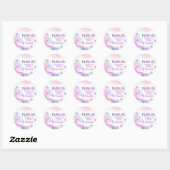 Sticker Rond Mermaid Anniversaire Merci de fête Favoriser (Feuille)