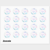 Sticker Rond Mermaid Girl 4e fête d'anniversaire (Feuille)