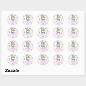 Sticker Rond Mermaid Girl 5th Birthday Party (Feuille)