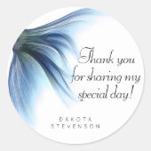 Sticker Rond Mermaid Glam Tail | Dusty Ice Blue Sheen Merci (Devant)