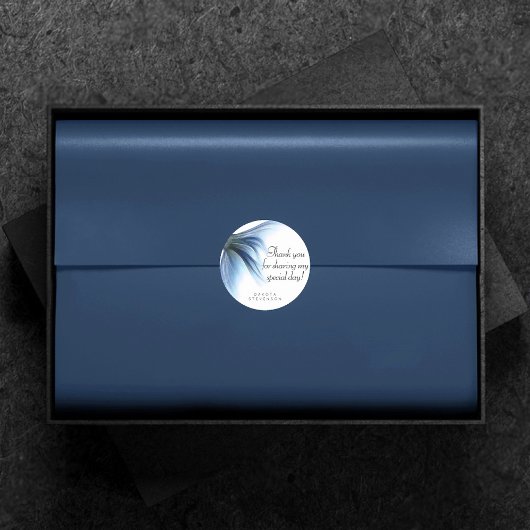 Sticker Rond Mermaid Glam Tail | Dusty Ice Blue Sheen Merci