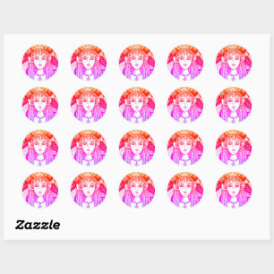 STICKER ROND MERMAID GOTHIQUE, SIREN DE MER NOIRE IMAGINAIRE WH