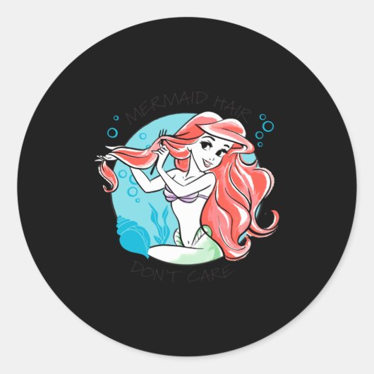 Sticker Rond Mermaid Hair Dont Care  (Devant)