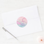 Sticker Rond Mermaid Pink Gold Anniversaire (Enveloppe)
