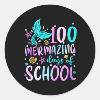 Sticker Rond Mermaid Queue 100 Jours Mermazing De L'École