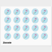 Sticker Rond Mermaid Rainbow Unicorn Purple Cat (Feuille)