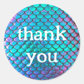 Sticker Rond mermaid scale motif merci (Devant)