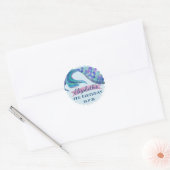 Sticker Rond Mermaid Tail Arrière - plan fête d'anniversaire (Enveloppe)
