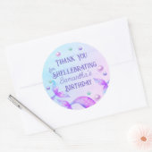 Sticker Rond Mermaid Tails Merci pour l'Abri Anniversaire (Enveloppe)