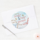 Sticker Rond Mermaid Tails Splashy and Sassy Birthday (Enveloppe)