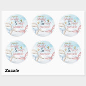 Sticker Rond Mermaid Tails Splashy and Sassy Birthday (Feuille)