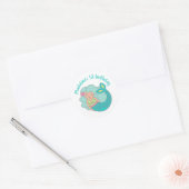 Sticker Rond Mermaid Turquoise personnalisé 1er anniversaire (Enveloppe)