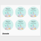Sticker Rond Mermaids et méduses sous la mer Anniversaire (Feuille)