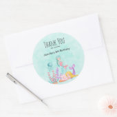 Sticker Rond Mermaids et méduses sous la mer Anniversaire (Enveloppe)