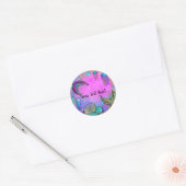 Sticker Rond Mermaiers & Sea Shells Pink Sparkly Party (Enveloppe)